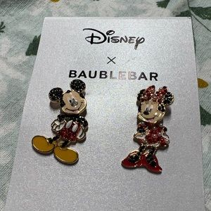 Disney x baublebar Mickey and Minnie Mouse earring.